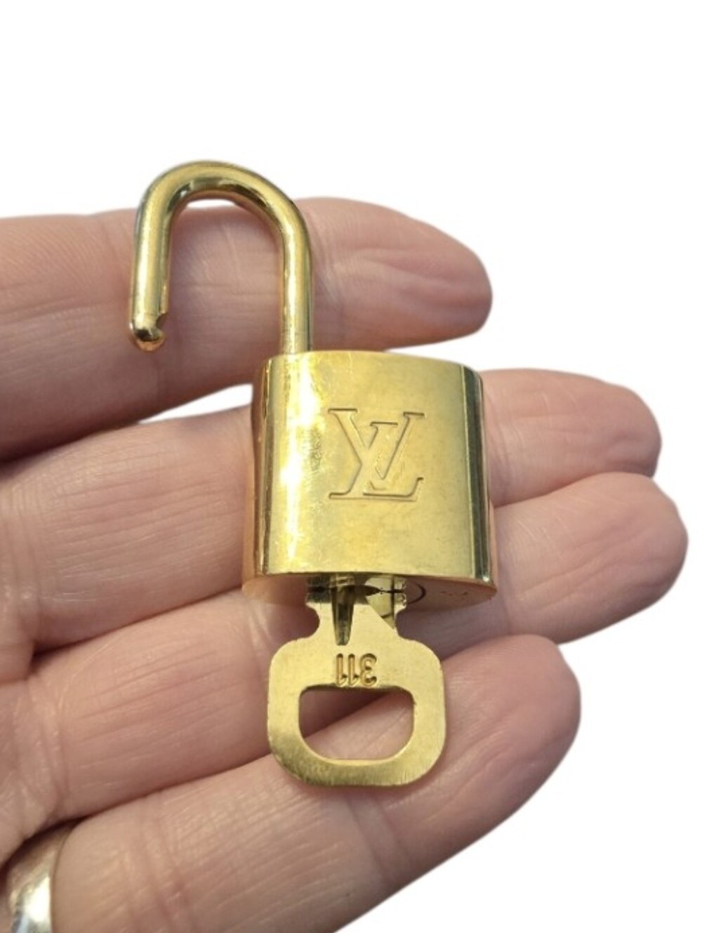 Louis Vuitton Gold-Tone Padlock and Key #311 In EUC - Picture 3 of 4